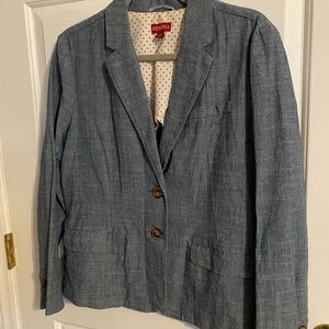 Chambray linen blazer